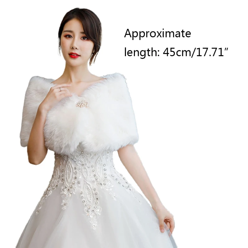 null Women Bride 1920s Fuzzy Plush Shawl Wrap Stole with Imitation Pearl Buckle Winter Warm Cover Up Wedding Prom Party Cape
null Women Bride 1920s Fuzzy Plush Shawl Wrap Stole with Imitation Pearl Buckle Winter Warm Cover Up Wedding Prom Party Cape