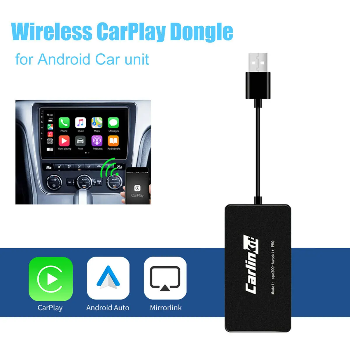 Wireless Apple CarPlay Android Auto Mirrorlink Smart Link USB Dongle for Android Navigation Player Mini USB Carplay Adapter
Wireless Apple CarPlay Android Auto Mirrorlink Smart Link USB Dongle for Android Navigation Player Mini USB Carplay Adapter