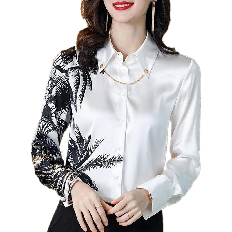 Spring Autumn White Blouse Women Elegant Casual Print Long Sleeve Shirt Office Lady Tops Blusas Mujer Loose Blouses Femme Q4599
Spring Autumn White Blouse Women Elegant Casual Print Long Sleeve Shirt Office Lady Tops Blusas Mujer Loose Blouses Femme Q4599