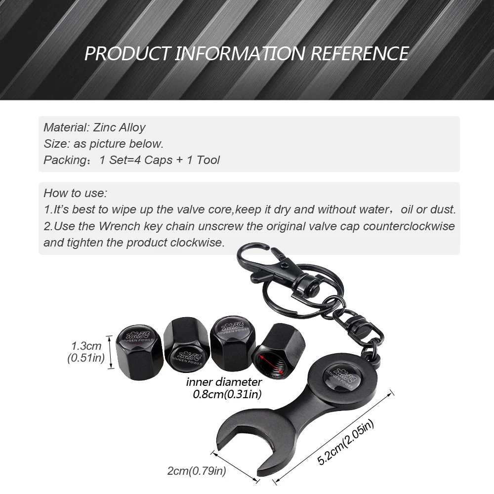 Car Styling Wheel Tire Valve Caps with Wrench KeyChain Mugen for Honda Stream Civic Accord Crv Jazz Spirior CRZ Hrv Fit City
Car Styling Wheel Tire Valve Caps with Wrench KeyChain Mugen for Honda Stream Civic Accord Crv Jazz Spirior CRZ Hrv Fit City