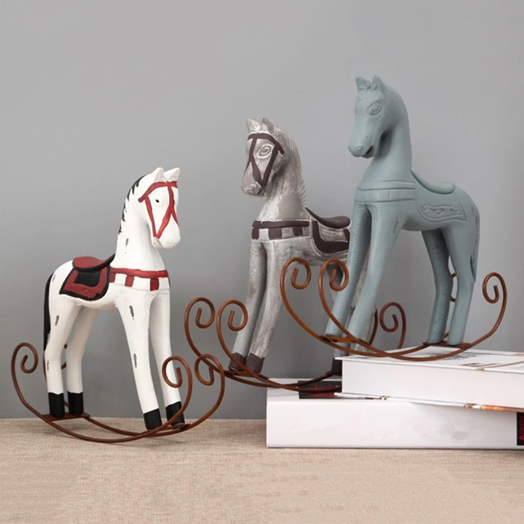 European Wooden Rocking Horse Statue Wedding Decor Home Office Desktop Decorative Ornament Collectible Crafts Kids Birthday Gift
European Wooden Rocking Horse Statue Wedding Decor Home Office Desktop Decorative Ornament Collectible Crafts Kids Birthday Gift