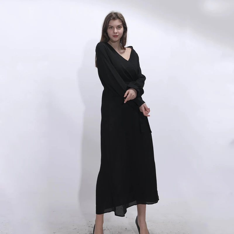 Spring Women Solid Color Long Dress Sexy Deep V-Neck Casual Dress With Sashes Fashion Long Sleeve Front Split Dress For Women
Spring Women Solid Color Long Dress Sexy Deep V-Neck Casual Dress With Sashes Fashion Long Sleeve Front Split Dress For Women