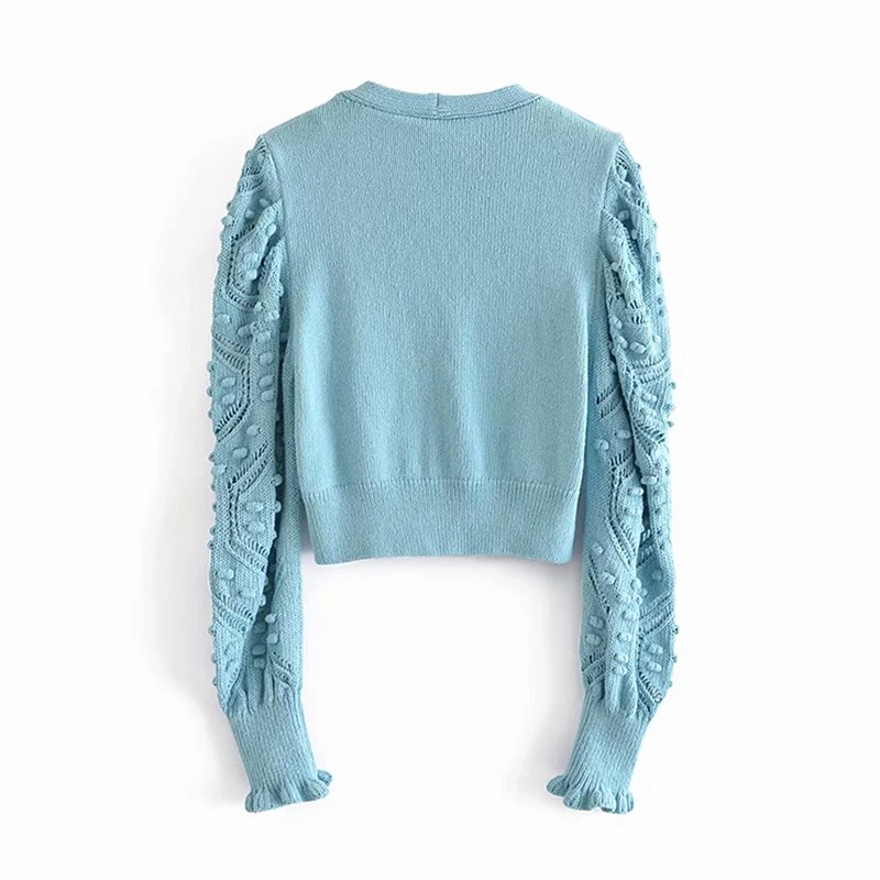 XEASY Women Knitwear Cardigan Jewelry Button Crop Top Crew Neck Long Sleeve Hollow Out Single Breasted Knitted Cardigan Coat
XEASY Women Knitwear Cardigan Jewelry Button Crop Top Crew Neck Long Sleeve Hollow Out Single Breasted Knitted Cardigan Coat