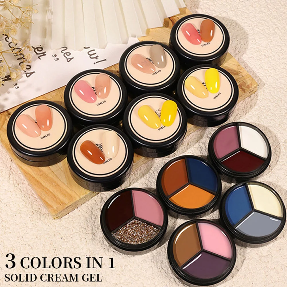 Solid Cream Gel Polish UV LED Gel High Pigmented Mousse Nail Solid Gel 3-Color Canned Varnish for Gel Paint Nail Art
Solid Cream Gel Polish UV LED Gel High Pigmented Mousse Nail Solid Gel 3-Color Canned Varnish for Gel Paint Nail Art