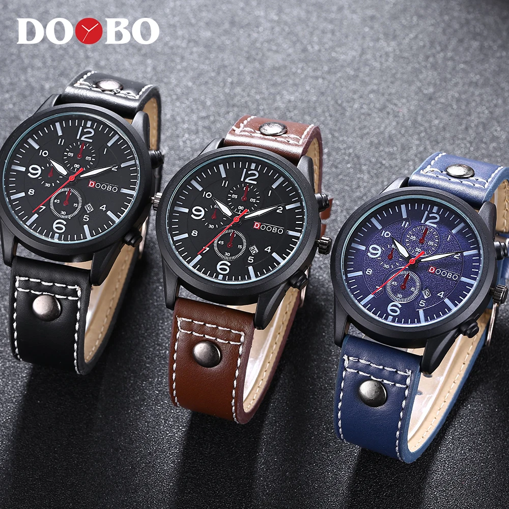 2019 DOOBO Sport Watches Men Military Style Men's Watch Life Waterproof Leather Band Quartz Wristwatch Male Clock erkek saat
2019 DOOBO Sport Watches Men Military Style Men's Watch Life Waterproof Leather Band Quartz Wristwatch Male Clock erkek saat