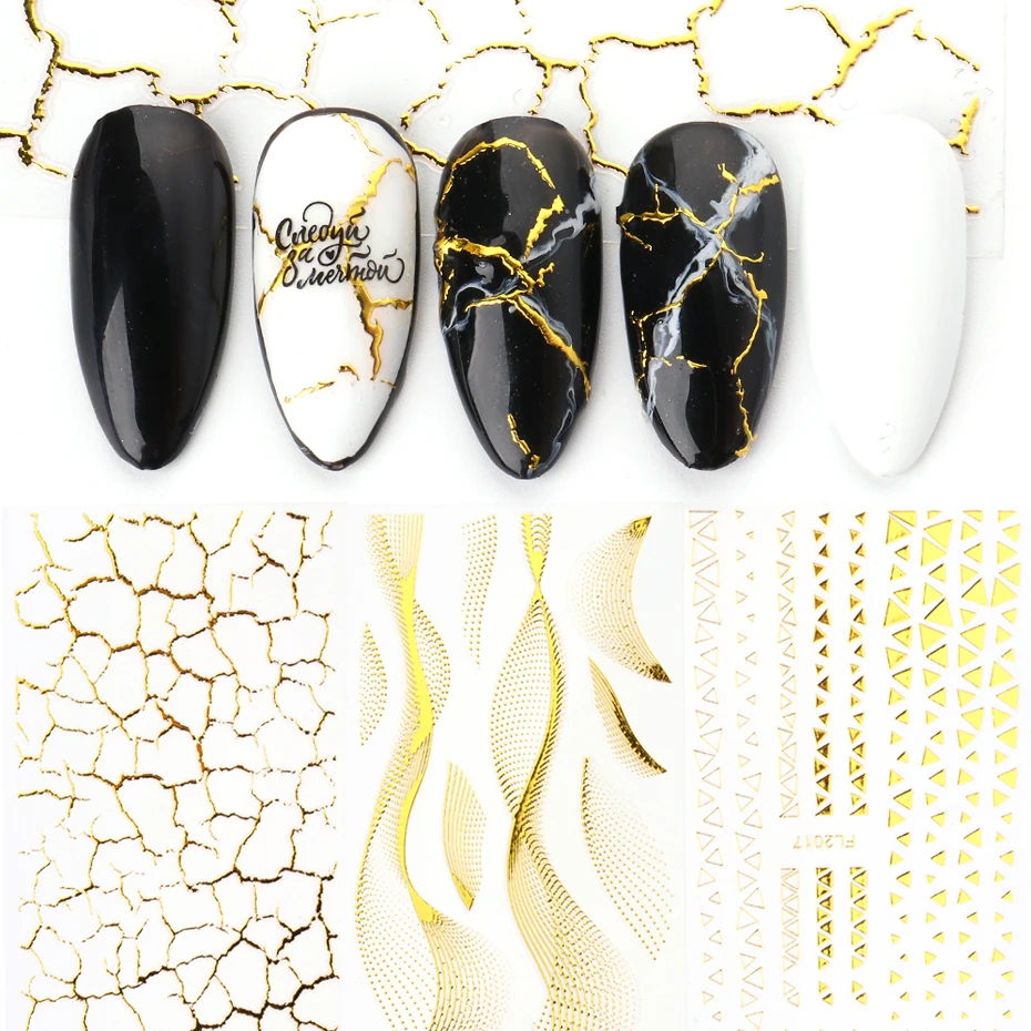 Geometric Nail Stickers Gold Metal Adhesive Nail Decals Design Lines Stripe Tape Wraps Slider For Manicure Decor LAFL2013-2024-1
Geometric Nail Stickers Gold Metal Adhesive Nail Decals Design Lines Stripe Tape Wraps Slider For Manicure Decor LAFL2013-2024-1