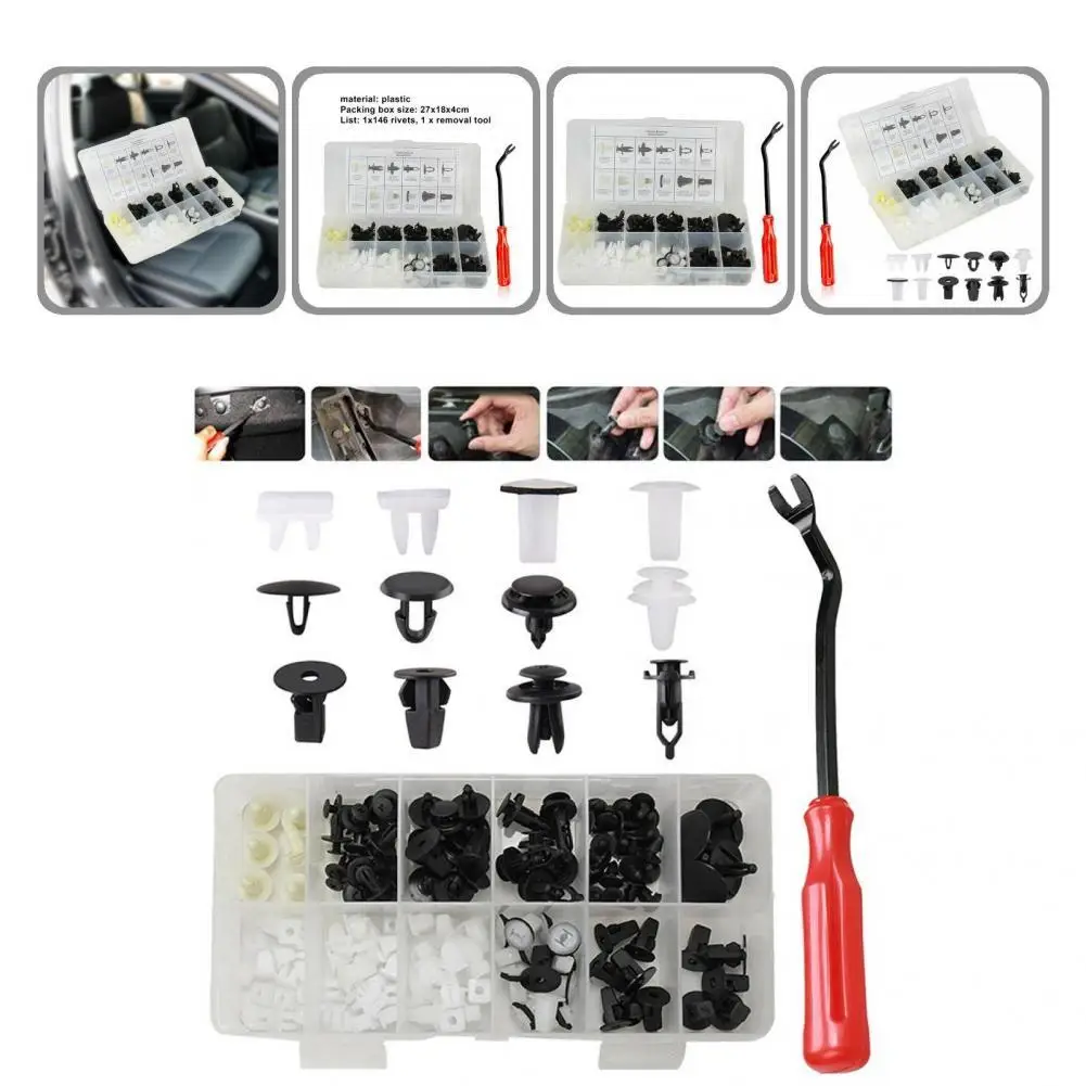 High-quality Fastener Rivet Portable Anti-corrosive Car Body Plastic Push Pin Clip Bumper Rivet Bumper Rivet 146Pcs 
High-quality Fastener Rivet Portable Anti-corrosive Car Body Plastic Push Pin Clip Bumper Rivet Bumper Rivet 146Pcs