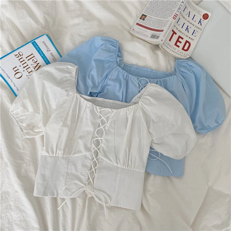 Elegant Summer Ladies Puff Sleeve Shirt 2021 New Women Casual Temperament Short Sleeve Drawstring T-Shirt Female Tops
Elegant Summer Ladies Puff Sleeve Shirt 2021 New Women Casual Temperament Short Sleeve Drawstring T-Shirt Female Tops