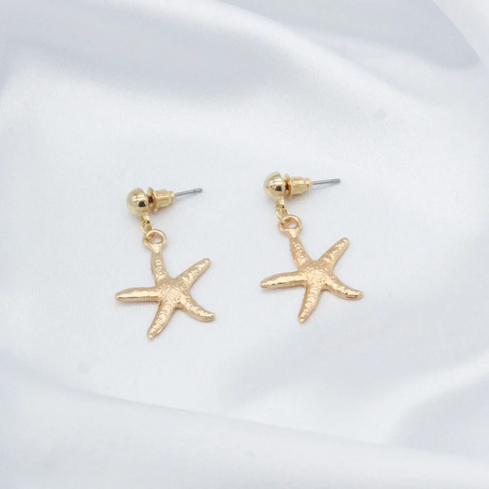 New personality fashion star earrings, creative female earrings, starfish earrings, popular earrings
New personality fashion star earrings, creative female earrings, starfish earrings, popular earrings