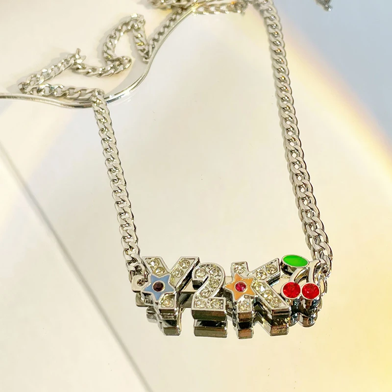 Bling Bling 90s Rhinestone Stainless Steel y2k Letters Pendant Necklce For E-girls Harajuku kt Cat Head Cherry Necklaces
Bling Bling 90s Rhinestone Stainless Steel y2k Letters Pendant Necklce For E-girls Harajuku kt Cat Head Cherry Necklaces