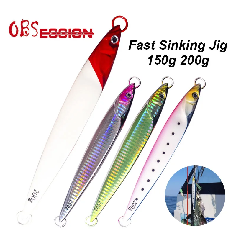 OBSESSION150g200g Japan Laser Fast Sinking Glow Saltwater Deepsea Jig Hard Metal Lead Bait Vertical Jigging Casting Fishing Lure
OBSESSION150g200g Japan Laser Fast Sinking Glow Saltwater Deepsea Jig Hard Metal Lead Bait Vertical Jigging Casting Fishing Lure