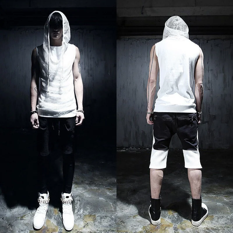 Men's Summer New T-shirt Men's Sleeveless Hooded Mesh Hollow T-shirt Hip Hop T Shirt Men Nightmare Before Christmas Streetwear
Men's Summer New T-shirt Men's Sleeveless Hooded Mesh Hollow T-shirt Hip Hop T Shirt Men Nightmare Before Christmas Streetwear