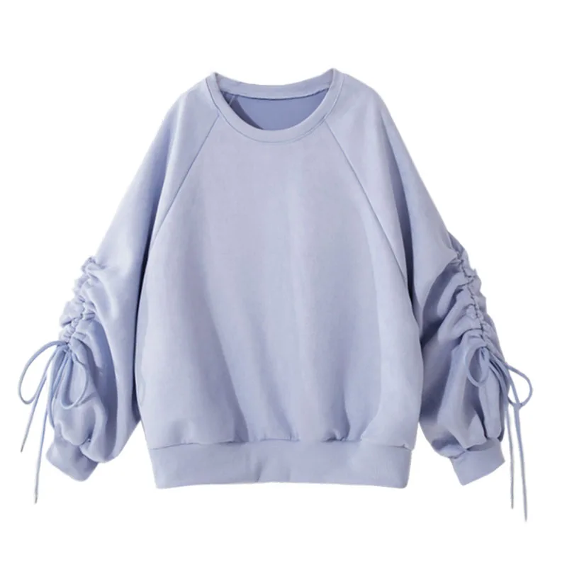 Vintage Drawstring Women Sweatshirts Sweet O-Neck Lantern Sleeved Thicken Warm Winter Loose Casual All Match Female Pulls Tops
Vintage Drawstring Women Sweatshirts Sweet O-Neck Lantern Sleeved Thicken Warm Winter Loose Casual All Match Female Pulls Tops