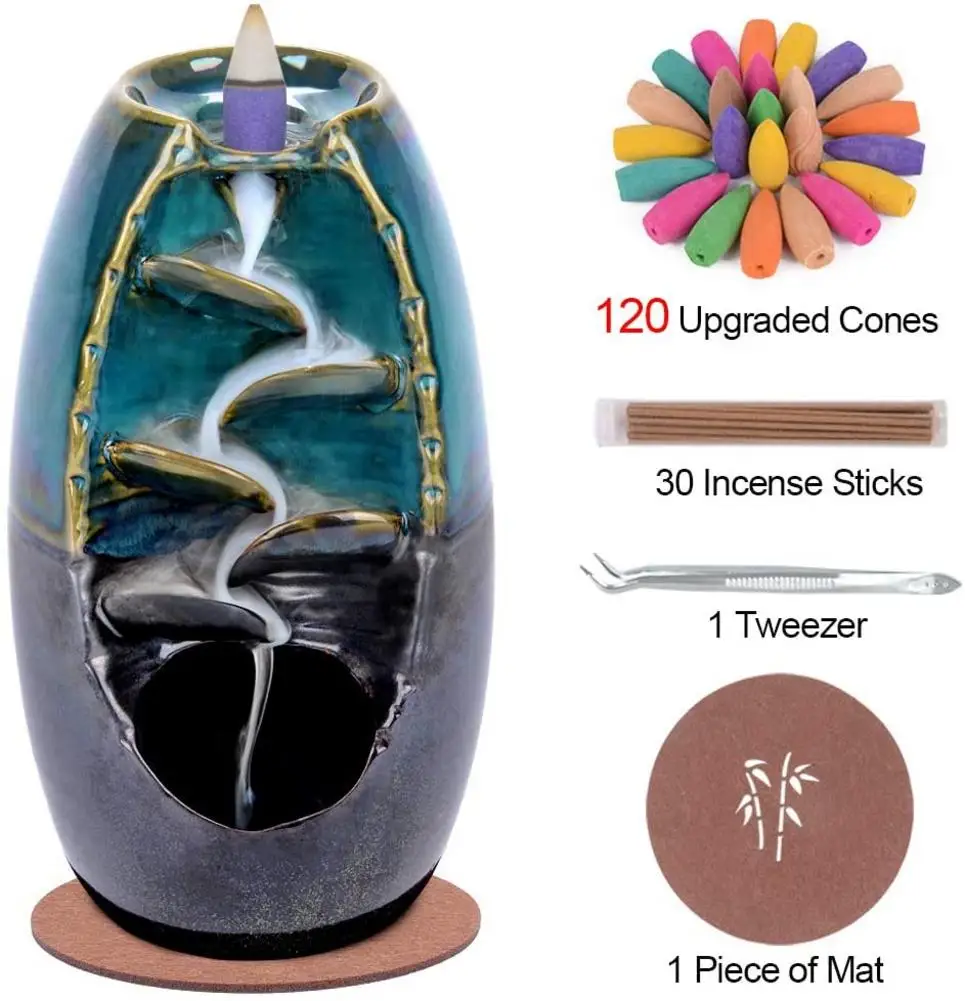 120PC Reflux Aroma Incense Burner Smoke Waterfall Back Flow Aromatherapy Incense Burner Natural Agarwood Home Decoration
120PC Reflux Aroma Incense Burner Smoke Waterfall Back Flow Aromatherapy Incense Burner Natural Agarwood Home Decoration