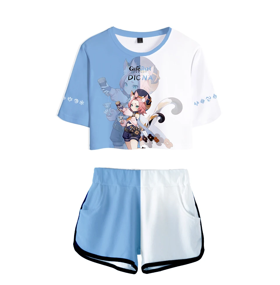 The Newest 3D Genshin Impact Women Two Piece Sets Fashion Shorts+Crop Tops T-shirt Summer Hip Hop Girls Cartoon Game Suits
The Newest 3D Genshin Impact Women Two Piece Sets Fashion Shorts+Crop Tops T-shirt Summer Hip Hop Girls Cartoon Game Suits