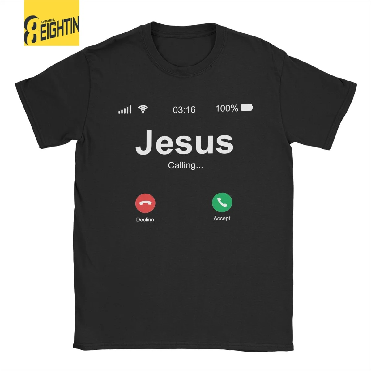 Men Deck't Out Christian Shirt Jesus Is Calling T Shirts Pure Cotton Tops Amazing Short Sleeve Crew Neck Tees Printed T-Shirts
Men Deck't Out Christian Shirt Jesus Is Calling T Shirts Pure Cotton Tops Amazing Short Sleeve Crew Neck Tees Printed T-Shirts