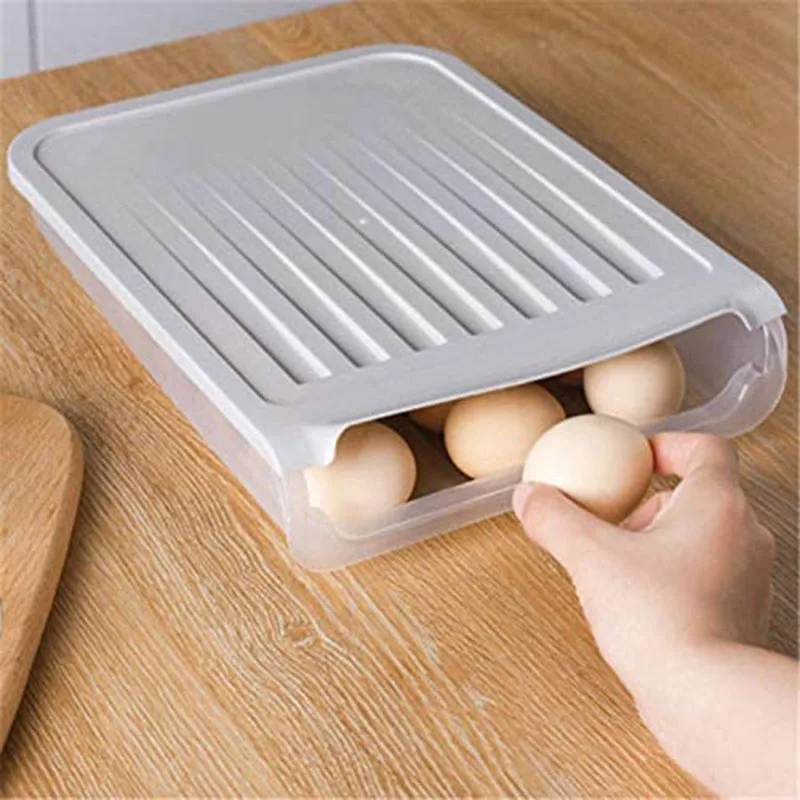 1Pcs Auto Roll Egg Tray Storage Box Household Refrigerator Egg Fresh-keeping Storage Box Single-layer Plastic Egg Tray With Lid
1Pcs Auto Roll Egg Tray Storage Box Household Refrigerator Egg Fresh-keeping Storage Box Single-layer Plastic Egg Tray With Lid