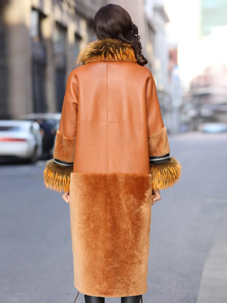 Double Real Faced Fur Coat Female Genuine Leather Jacket Winter Coat Women Raccoon Fur Collar Luxury Wool Coats MY4401 s
Double Real Faced Fur Coat Female Genuine Leather Jacket Winter Coat Women Raccoon Fur Collar Luxury Wool Coats MY4401 s