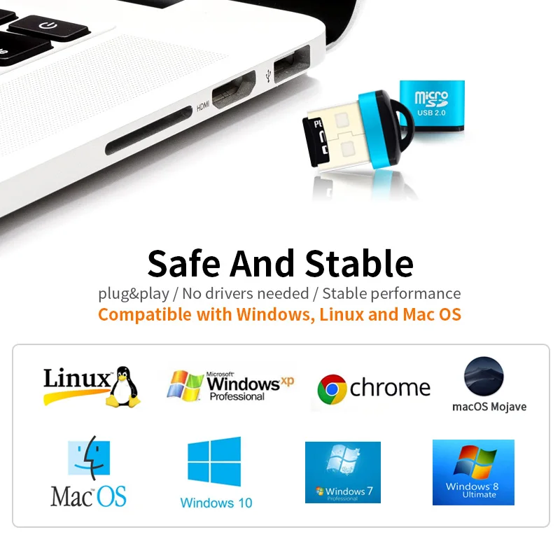 USB Micro SD/TF Card Reader USB 2.0 Mini Mobile Phone Memory Card Reader High Speed USB Adapter For Laptop Accessories
USB Micro SD/TF Card Reader USB 2.0 Mini Mobile Phone Memory Card Reader High Speed USB Adapter For Laptop Accessories