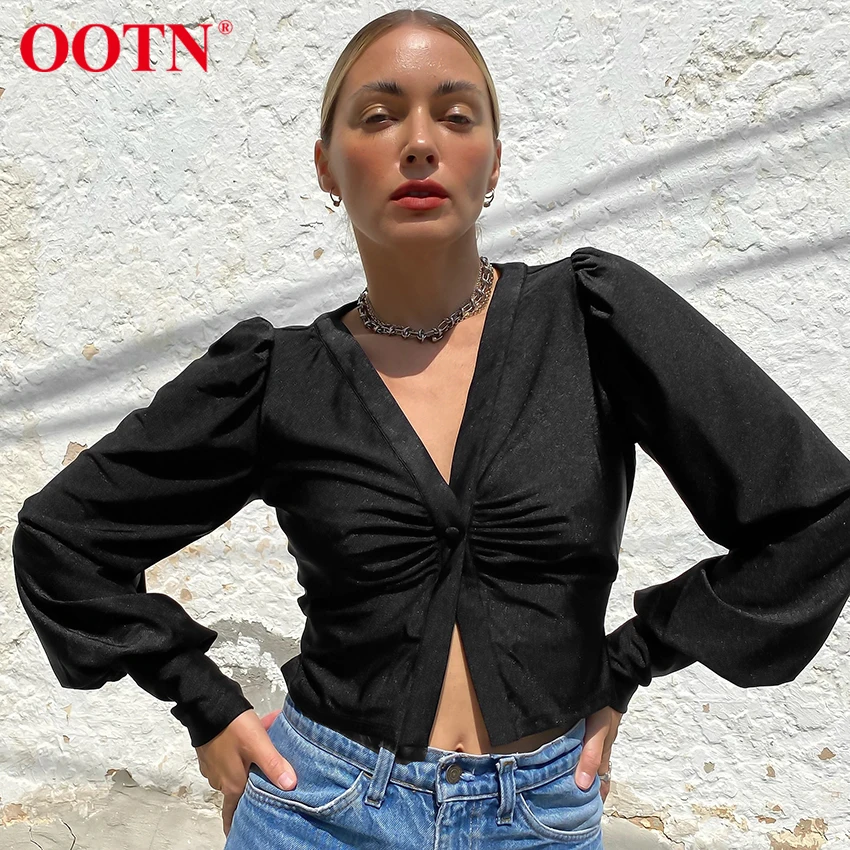 Женская рубашка с v-образным вырезом OOTN, укороченный топ с рукавами-фонариками и рюшами на осень, элегантная однотонная винтажная блузка с н...
Женская рубашка с v-образным вырезом OOTN, укороченный топ с рукавами-фонариками и рюшами на осень, элегантная однотонная винтажная блузка с н...
