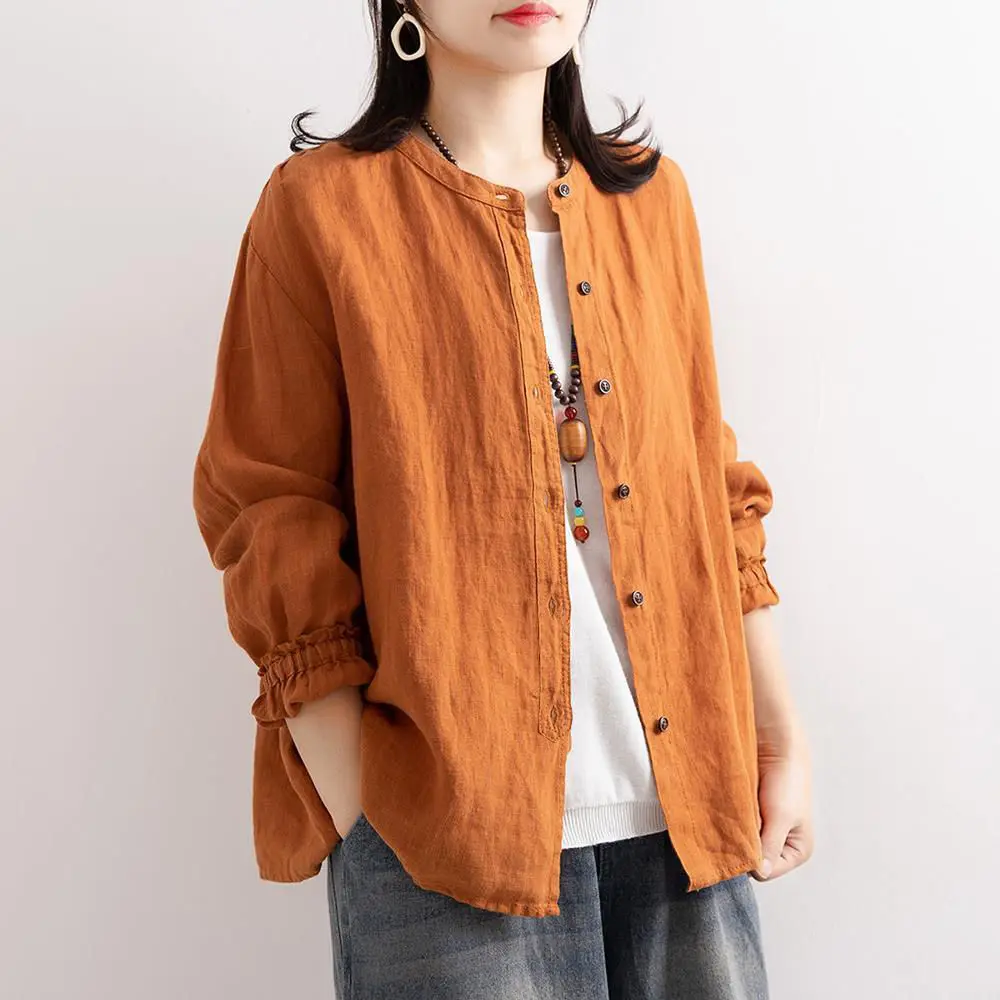 Literature and Art Retro cotton and linen shirt women's Long-sleeved 2021 Autumn loose round neck blouser plus size casual Top
Literature and Art Retro cotton and linen shirt women's Long-sleeved 2021 Autumn loose round neck blouser plus size casual Top