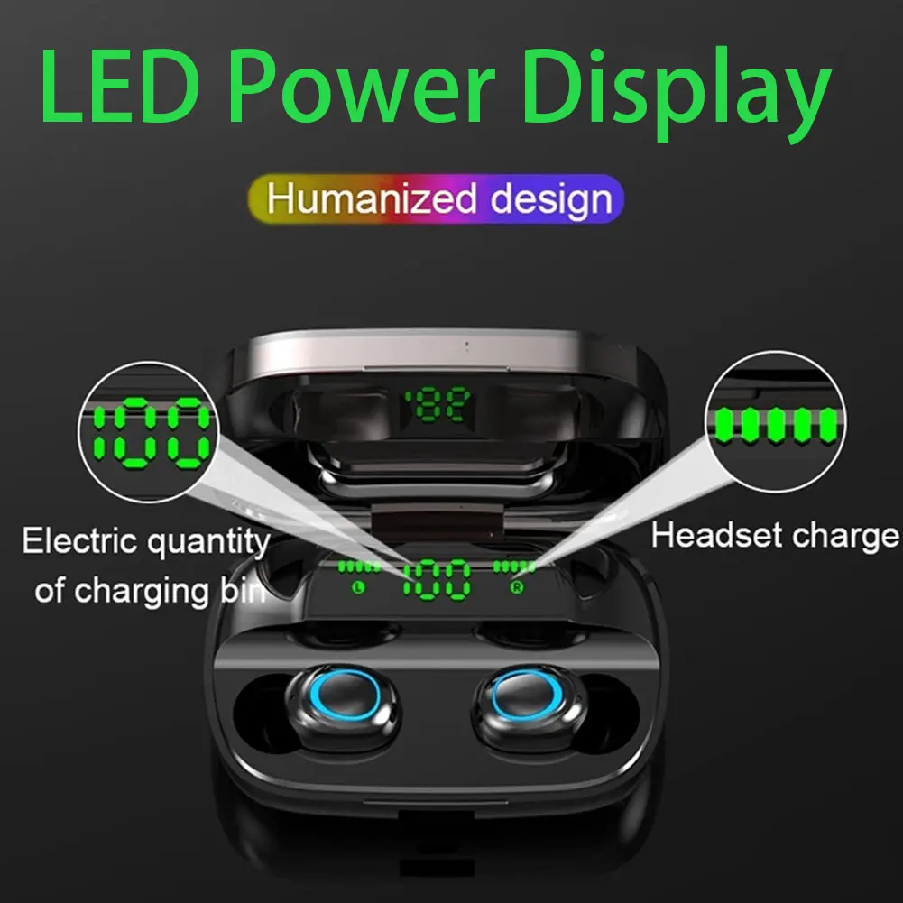 TWS Wireless Headphones Bluetooth 5.0 Earphone 3500mah HIFI Stereo Noise Cancelling Earbuds With Mic For Phone Xiaomi IPhone
TWS Wireless Headphones Bluetooth 5.0 Earphone 3500mah HIFI Stereo Noise Cancelling Earbuds With Mic For Phone Xiaomi IPhone