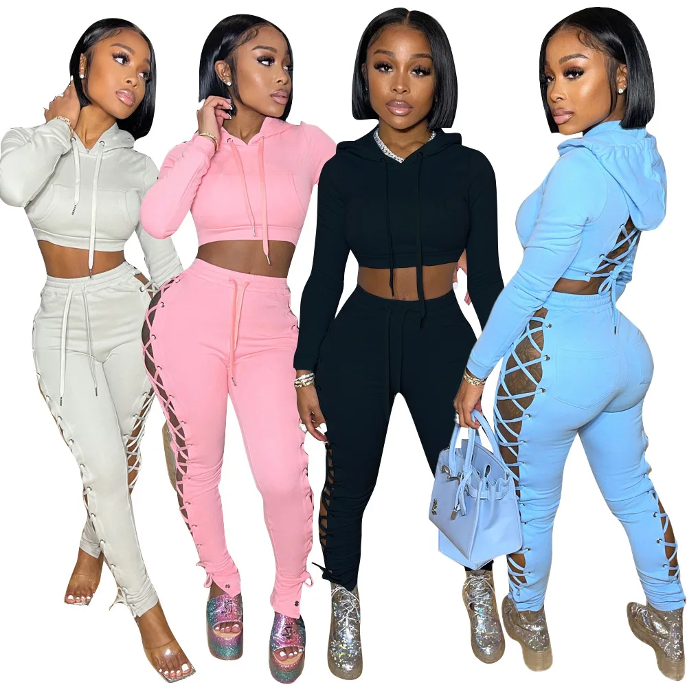 Autumn Women Tracksuit Two Piece Set Backless Hollow Out Bandage Solid Color Party Night Clubwear Sportsuit Clothes For Women
Autumn Women Tracksuit Two Piece Set Backless Hollow Out Bandage Solid Color Party Night Clubwear Sportsuit Clothes For Women