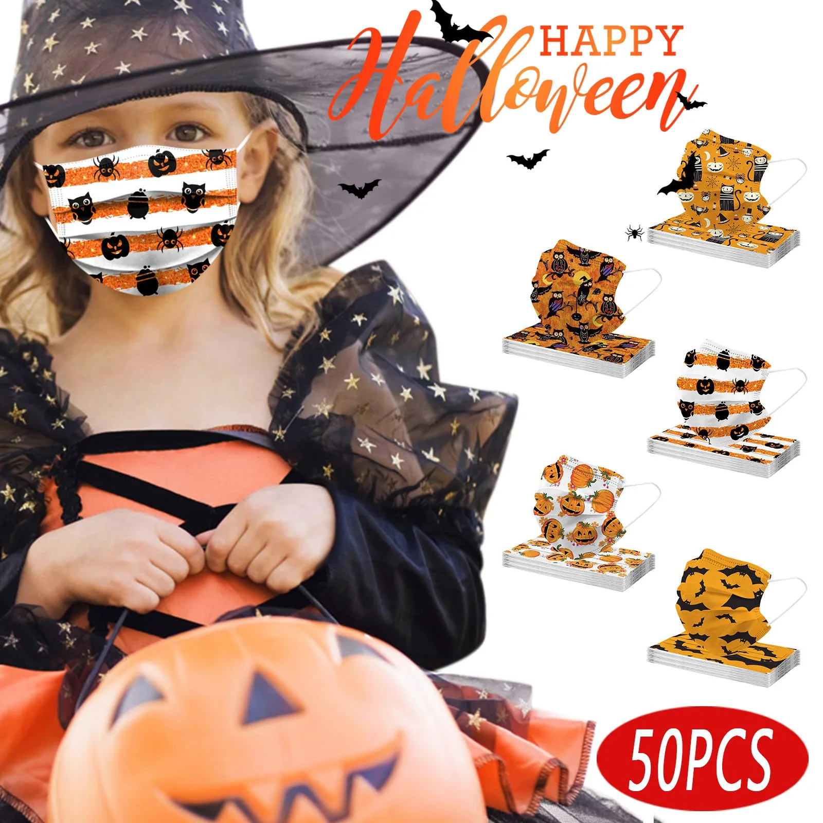 50pc Kids Masque Mask For Halloween Disposable Protection 3 Layer Breathable Mask For Face Jetables Christmas Mascherine Cosplay
50pc Kids Masque Mask For Halloween Disposable Protection 3 Layer Breathable Mask For Face Jetables Christmas Mascherine Cosplay