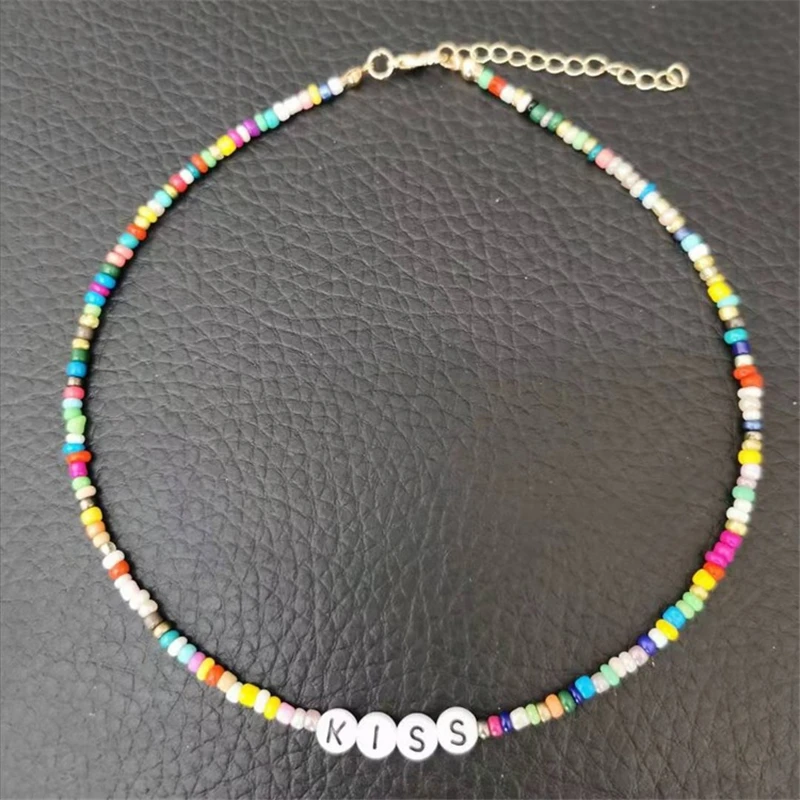 ROMAD Boho Handmade Diy Rice Bead Necklace Letter Lucky Love Girl Choker Clavicular Chain Colorful Beach Collier Femme Jewelry
ROMAD Boho Handmade Diy Rice Bead Necklace Letter Lucky Love Girl Choker Clavicular Chain Colorful Beach Collier Femme Jewelry