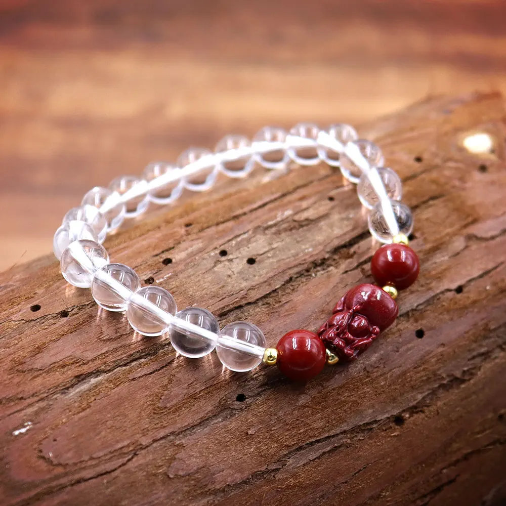 8 мм натуральный камень 7A белый кристалл с красными шармами браслет для женщин прозрачные кварцевые бусины чакра эластичный браслет Удачи ю... 
8 мм натуральный камень 7A белый кристалл с красными шармами браслет для женщин прозрачные кварцевые бусины чакра эластичный браслет Удачи ю...