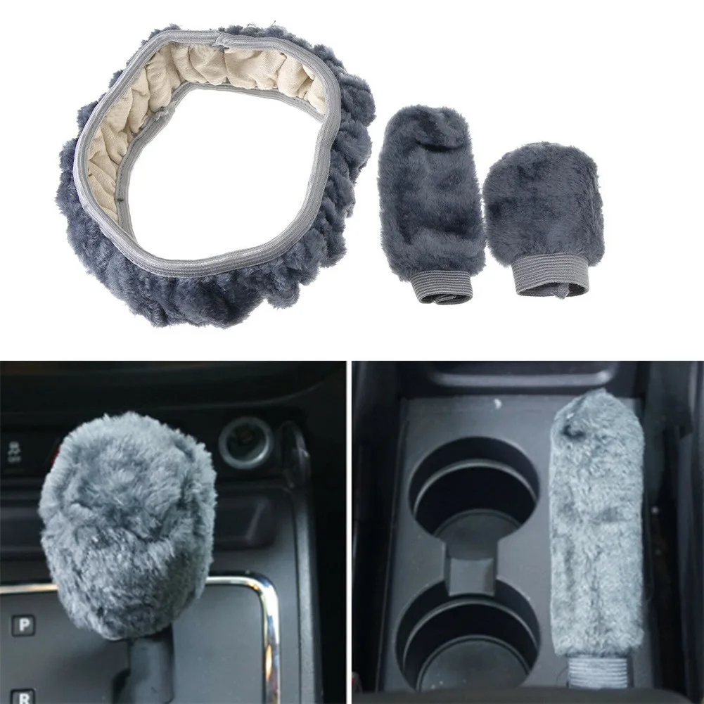 3PCS/Set Ar Steering Wheel Cover Gear Shift Cover Soft Warm Plush Wool Steering Wheel Cover Winter Fluffy Car Accessory Grey
3PCS/Set Ar Steering Wheel Cover Gear Shift Cover Soft Warm Plush Wool Steering Wheel Cover Winter Fluffy Car Accessory Grey