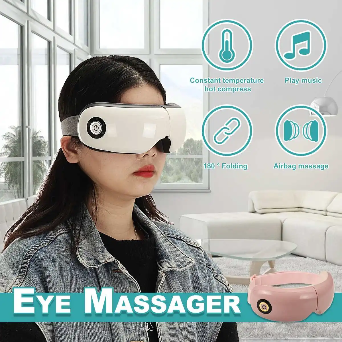 Массажер для глаз 4D, умный Вибрационный инструмент для ухода за глазами, горячий компрессор, Wi-Fi, bluetooth, музыкальные массажные очки для глаз, ...
Массажер для глаз 4D, умный Вибрационный инструмент для ухода за глазами, горячий компрессор, Wi-Fi, bluetooth, музыкальные массажные очки для глаз, ...