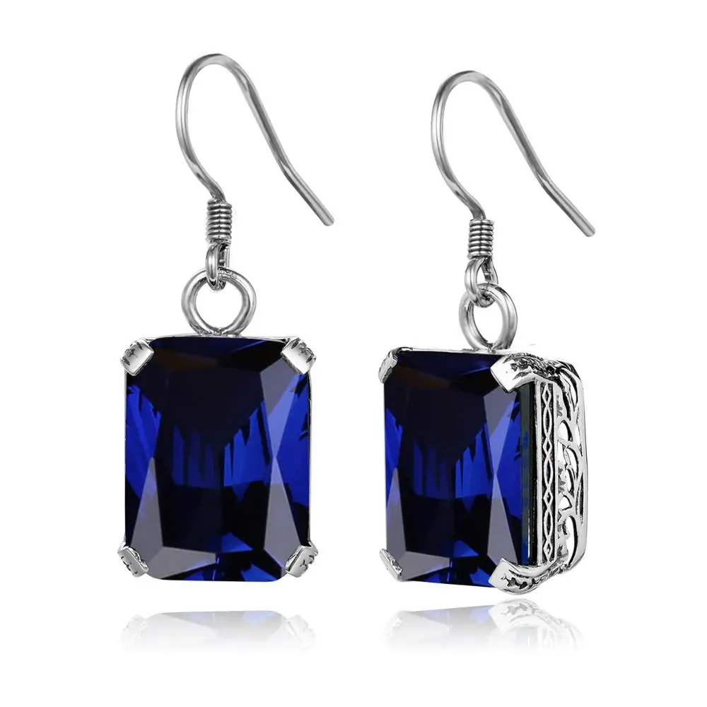 Szjinao Created Blue Sapphire Gemstone Drop Earrings For Women Solid 925 Sterling Silver Wedding Engagement Party Fine Jewelry
Szjinao Created Blue Sapphire Gemstone Drop Earrings For Women Solid 925 Sterling Silver Wedding Engagement Party Fine Jewelry