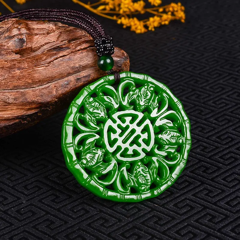 LETSFUN Fine Jewelry Beautiful Natural Green Hand-carved Chinese Hetian Jasper Five Bats Pendant Free Shipping
LETSFUN Fine Jewelry Beautiful Natural Green Hand-carved Chinese Hetian Jasper Five Bats Pendant Free Shipping