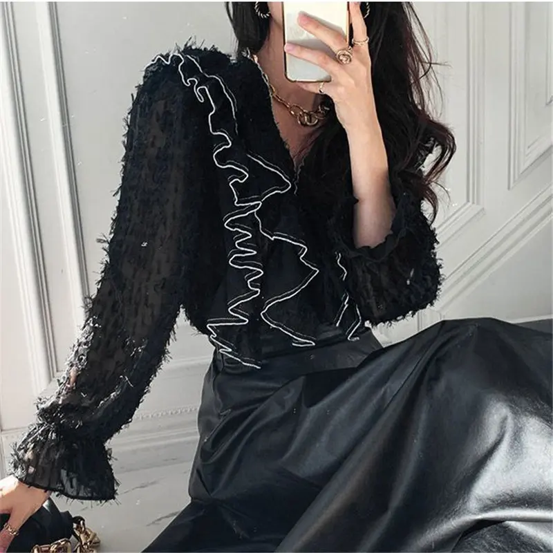 Alien Kitty 2021 Ruffles V-Neck Sweet Elegance Femme Hot All Match Fashion Prom New Clothe Casual Women OL Streetwear Blouses
Alien Kitty 2021 Ruffles V-Neck Sweet Elegance Femme Hot All Match Fashion Prom New Clothe Casual Women OL Streetwear Blouses