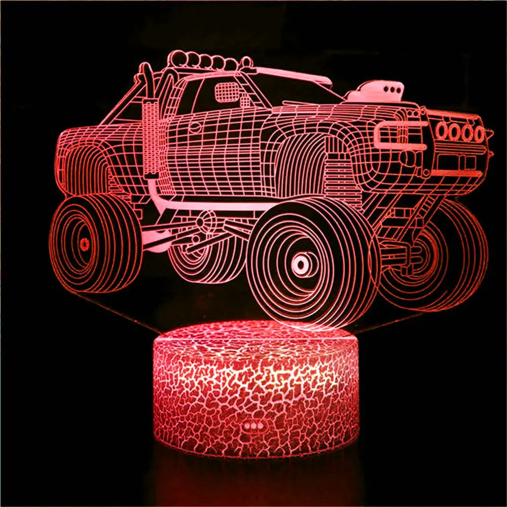 Off-road vehicle 3d illusion night light home decoration children bedroom decoration lights cool SUV off-road vehicle LED lights
Off-road vehicle 3d illusion night light home decoration children bedroom decoration lights cool SUV off-road vehicle LED lights