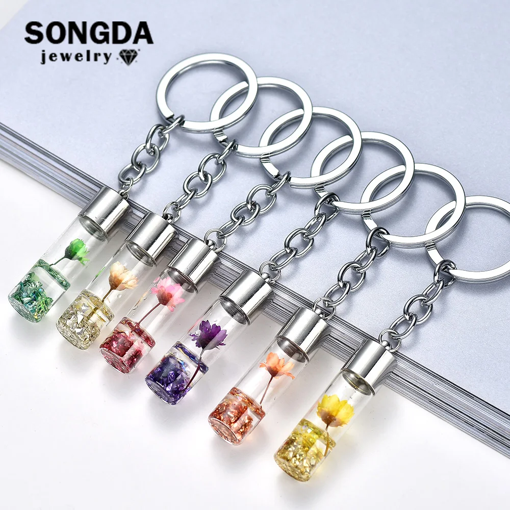 SONGDA Unique Bohemian Dried Flower Keychain Colorful Sequins Resin Water Stereoscopic Bottle Charm Key Chain Car Bag Ornaments
SONGDA Unique Bohemian Dried Flower Keychain Colorful Sequins Resin Water Stereoscopic Bottle Charm Key Chain Car Bag Ornaments