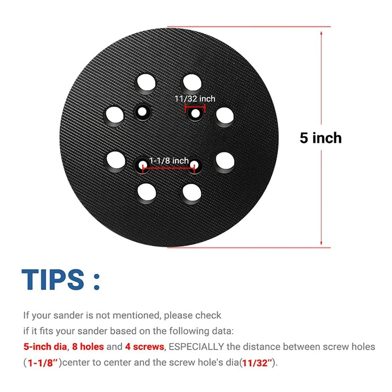5 Inch 8 Hole Hook and Loop Sander Replacement Backing Pads for Ridgid R2600 and R2601 6021-21 Random Track Sanders 
5 Inch 8 Hole Hook and Loop Sander Replacement Backing Pads for Ridgid R2600 and R2601 6021-21 Random Track Sanders