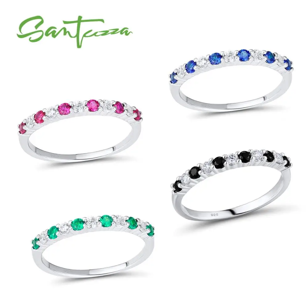 SANTUZZA Silver Ring For Women 925 Sterling Silver Fashion Round Rings for Women WCZ Colorful stones Party Jewelry 
SANTUZZA Silver Ring For Women 925 Sterling Silver Fashion Round Rings for Women WCZ Colorful stones Party Jewelry