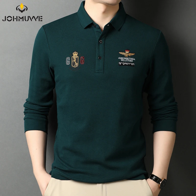 JOHMUVVE New Men Long-sleeved POLO T-shirt Retro Pattern Embroidery Trend All-match Casual Business Work Men T-shirt
JOHMUVVE New Men Long-sleeved POLO T-shirt Retro Pattern Embroidery Trend All-match Casual Business Work Men T-shirt