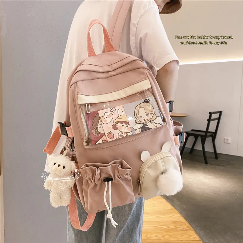 2021 розовый женский рюкзак с объемным мультяшным кроликом школьная сумка в стиле