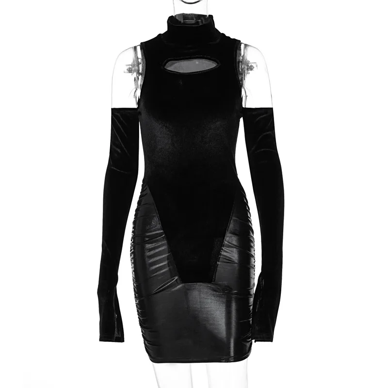 Velour Midnight Club Skinny Dresses Cold Shoulder Long Sleeve Women Sexy Hollow Out Bodycon Mini Dress Birthday Outfits
Velour Midnight Club Skinny Dresses Cold Shoulder Long Sleeve Women Sexy Hollow Out Bodycon Mini Dress Birthday Outfits