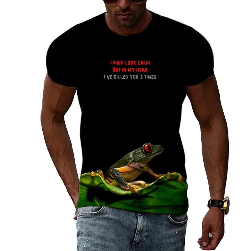 Футболка мужская в стиле хип-хоп с принтом животного и круглым вырезом
Футболка мужская в стиле хип-хоп с принтом животного и круглым вырезом