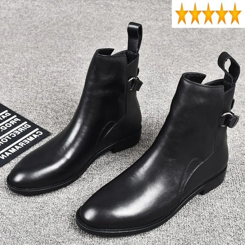 Autumn Euro Brand New British Low Heel Womens Chelsea Fashion Round Toe Buckle Slip On Female Casual Leather Ankle Boots
Autumn Euro Brand New British Low Heel Womens Chelsea Fashion Round Toe Buckle Slip On Female Casual Leather Ankle Boots