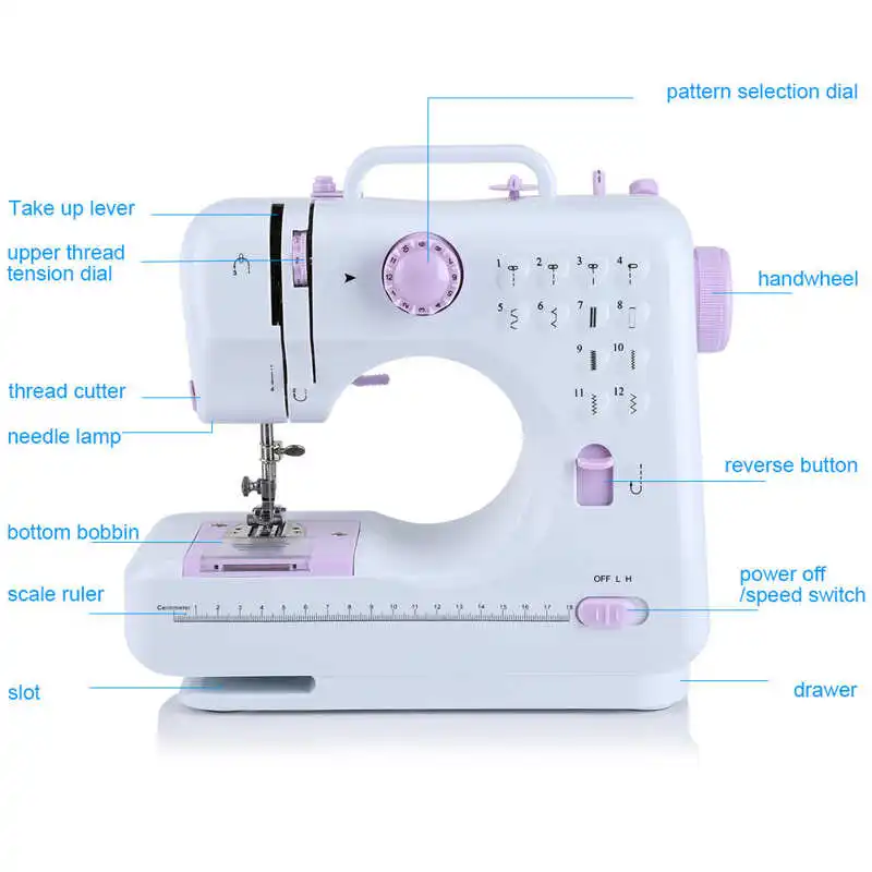 Portable Sewing Machine Household Electric Crafting Mending Overlock 12 Stitches with Presser Foot Pedal
Portable Sewing Machine Household Electric Crafting Mending Overlock 12 Stitches with Presser Foot Pedal