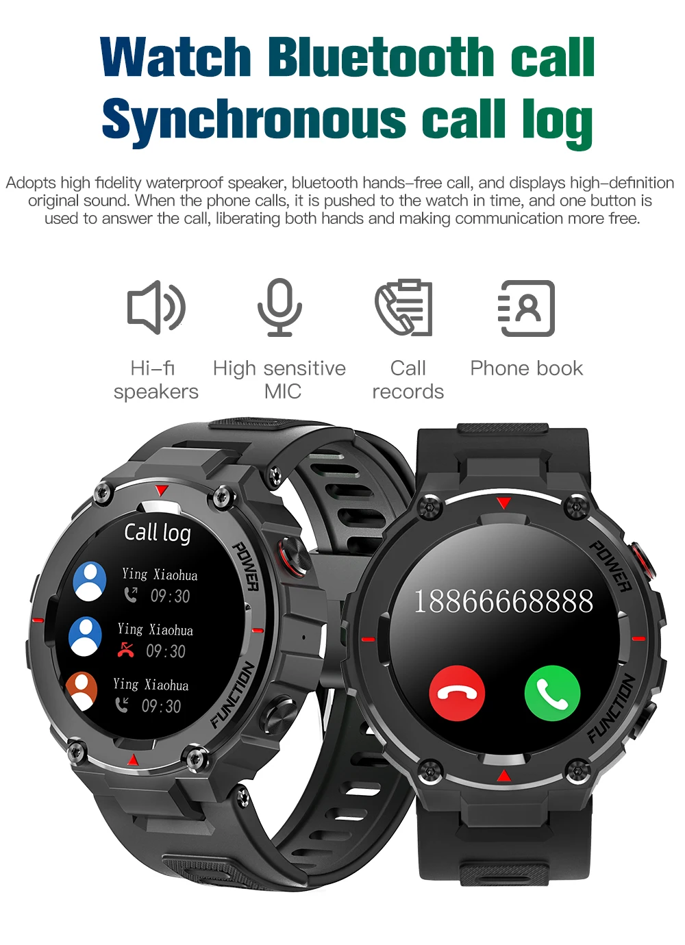 Мужские Смарт-часы CZJW с Bluetooth-вызовом электроника спортивные часы для бега на