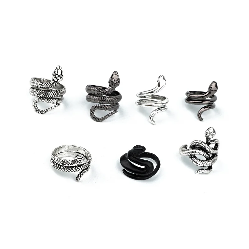 1 Pcs Stereoscopic Punk Snake Rings Women Men Black Silver Color Metal Open Adjustable Design Animal Finger Party Jewelry Gift
1 Pcs Stereoscopic Punk Snake Rings Women Men Black Silver Color Metal Open Adjustable Design Animal Finger Party Jewelry Gift