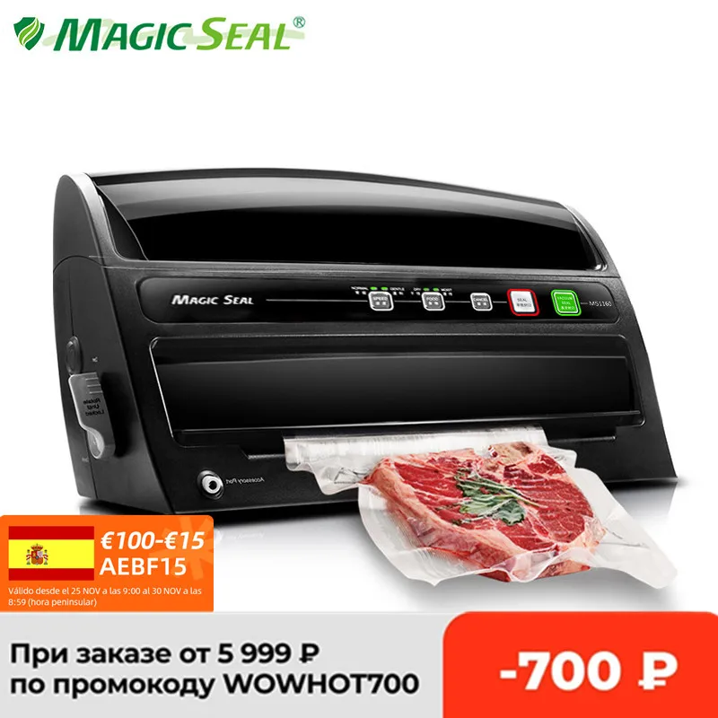 MAGIC SEAL MS1160 Home Vacuum Food Sealer Food Saver Vacuum Sealer Machine Professional Wet Food Vacuum Sealer Packaging Machine
MAGIC SEAL MS1160 Home Vacuum Food Sealer Food Saver Vacuum Sealer Machine Professional Wet Food Vacuum Sealer Packaging Machine