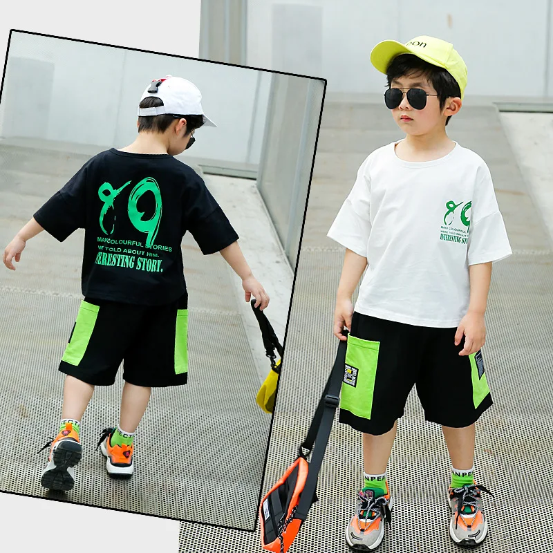 10 11 Year Summer Children's Fashion Korean Sports Suit 2021 New Short-Sleeve Boys Loose Hip-Hop Teenage Kids Two Piece Outfits
10 11 Year Summer Children's Fashion Korean Sports Suit 2021 New Short-Sleeve Boys Loose Hip-Hop Teenage Kids Two Piece Outfits