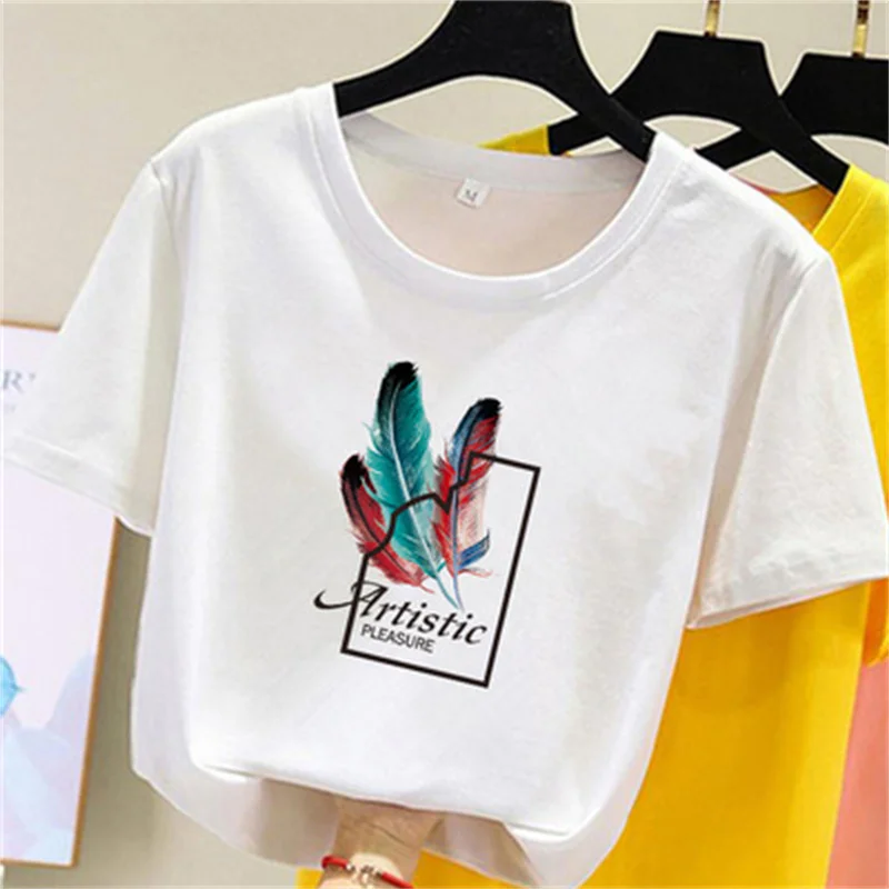 2021 Summer Women T-shirt Crop Tops Fashion Print Pattern Oversized Tshirt O-Neck Fitted Soft Casual Loose Tees Ladies Clothes
2021 Summer Women T-shirt Crop Tops Fashion Print Pattern Oversized Tshirt O-Neck Fitted Soft Casual Loose Tees Ladies Clothes